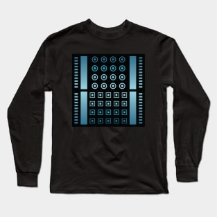 “Dimensional Screen (2)” - V.3 Blue - (Geometric Art) (Dimensions) - Doc Labs Long Sleeve T-Shirt